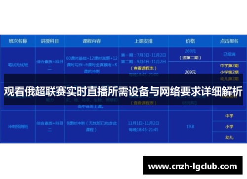 观看俄超联赛实时直播所需设备与网络要求详细解析 观看俄超联赛实时直播所需设备与网络要求详细解析